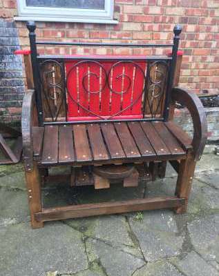 Handmade lovers bench