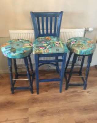 Set of Upcycled hardwood bar&nbsp;stools