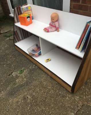 child’s up-cycled mobile storage&nbsp;unit