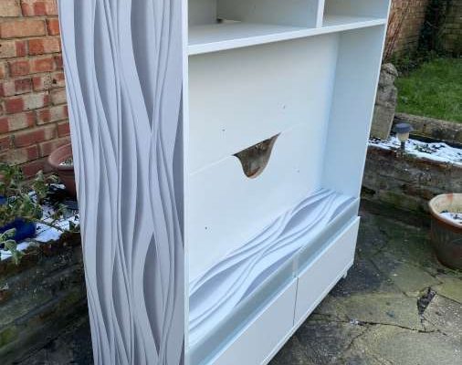 upcycled TV storage&nbsp;unit