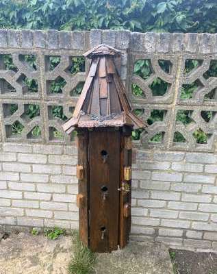 Three story handmade&nbsp;birdhouse