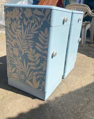 pair of vintage upcycled bedside&nbsp;cabinets
